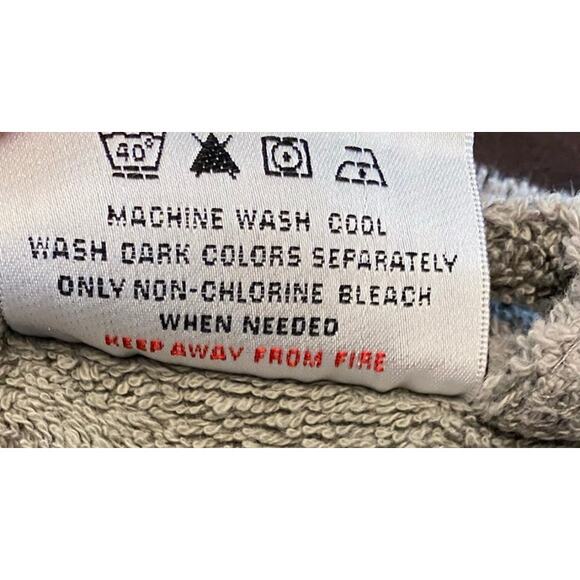 Chakir Turkish Linens 100% Cotton Terry Bath Robe Gray Medium Belted Pockets - Picture 8 of 8